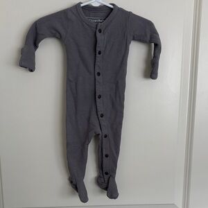 L'ovedbaby Charcoal Gray Waffle Footed One-Piece